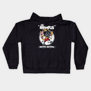 Lil Krampus - Vintage Cartoon Christmas - Creepy Cute Rubber Hose Kids Hoodie